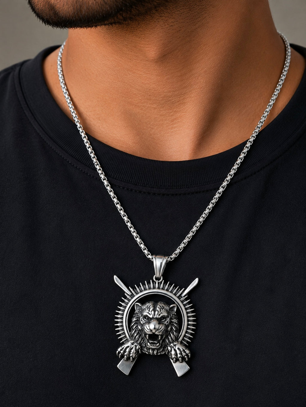 Puli Kodi chain and pendant black புலி சங்கிலி பிளாக் கறுப்பு