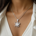 Karthigai flower pendant and chain (Gloriosa lily)silver கார்த்திகை பூ சங்கிலி மற்றும் pendant சில்வர்