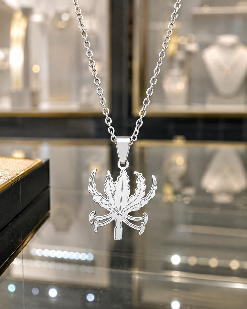 Karthigai flower pendant and chain (Gloriosa lily)silver கார்த்திகை பூ சங்கிலி மற்றும் pendant சில்வர்